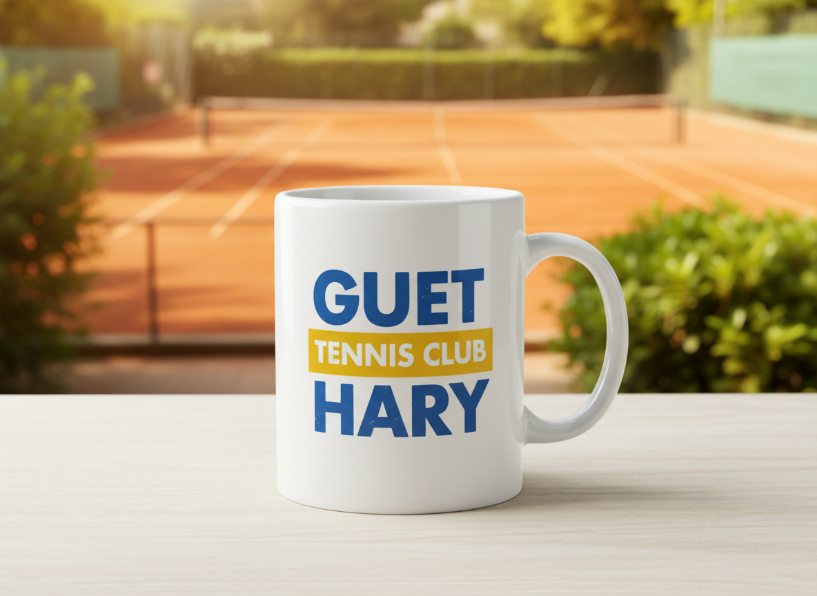 Tasse de café au logo du Tennis Club de Guéthary